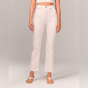 Abercrombie & Fitch Women's Light Cream Ankle Jeans